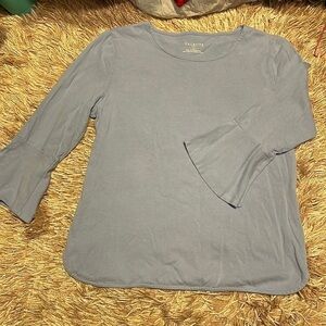 Talbots Blue Flared Sleeves Shirt‎